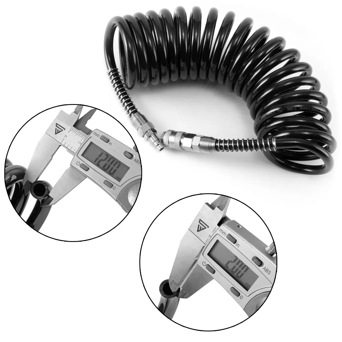 Furtun de aer comprimat profesional din PU STAHLWERK DS 05 ST, 5 metri, cu cuplaj rapid și racord cu țeavă pentru scule pneumatice și compresoare [2]