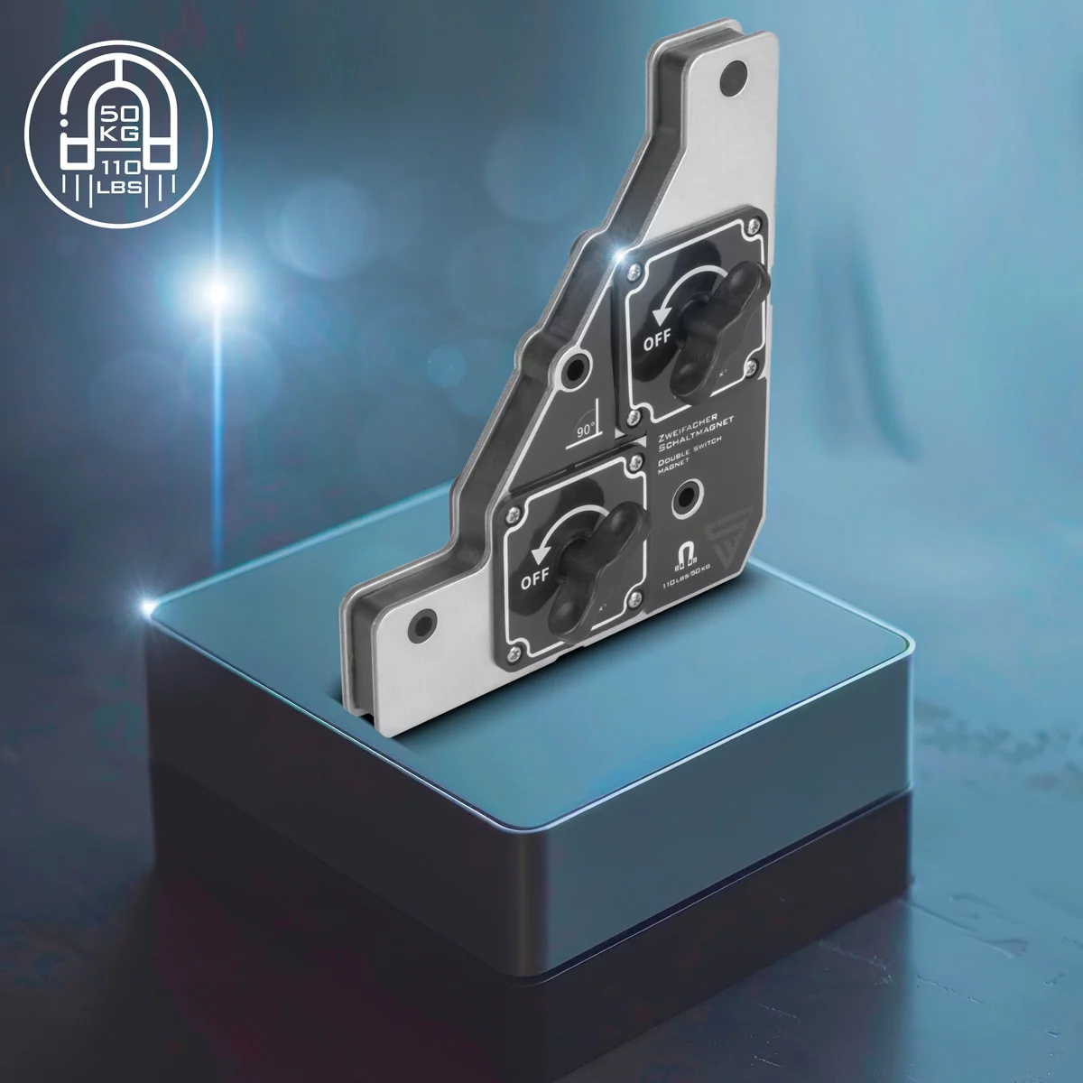 Magnet de comutare dual cu o forță de reținere de 50 kg | Magnet de sudare flexibil la 90 de grade cu forță magnetică controlabilă individual | Adaptabil la toate piesele de prelucrat pentru lucru pre [4]