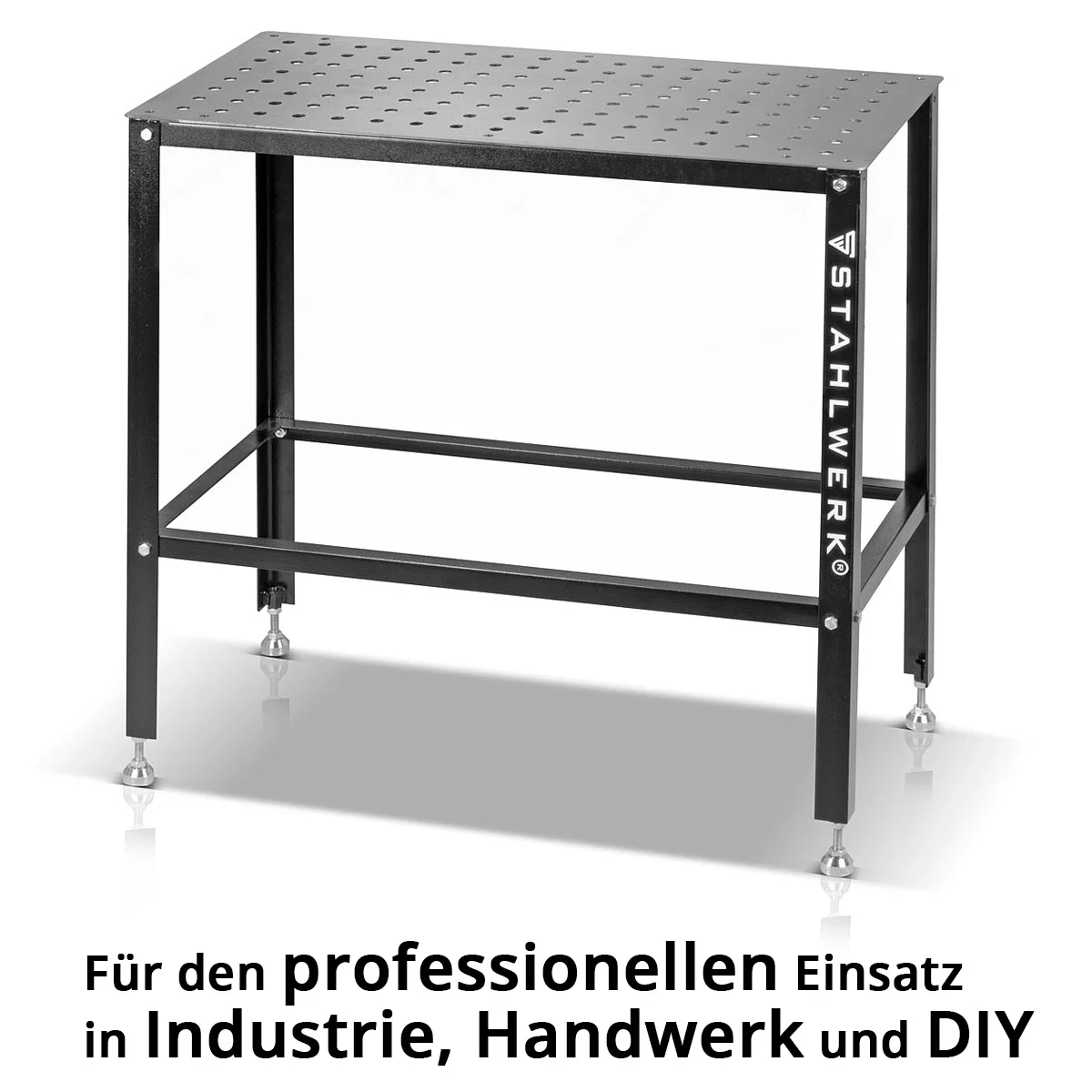 Masa de sudura cu capacitate de incarcare de 500 kg și blat de lucru de 3 mm 91,5 x 46 x 90 cm în sistem de găuri D16, kit de bricolaj din oțel carbon rezistent cu picioare nivelabile din oțel inoxida [4]