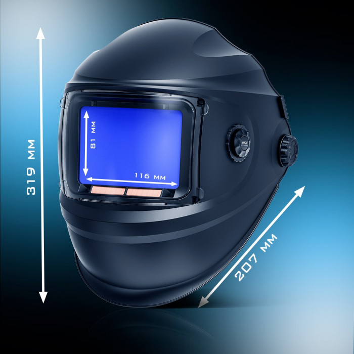 Masca de sudura automata BOOSTER Casca de sudura 3-in-1 | mască de sudură cu reproducere a culorilor adevărate, memorie de lucru, întunecare automată DIN 4 la DIN 13 și clasa optică 1/1/1/2 [5]