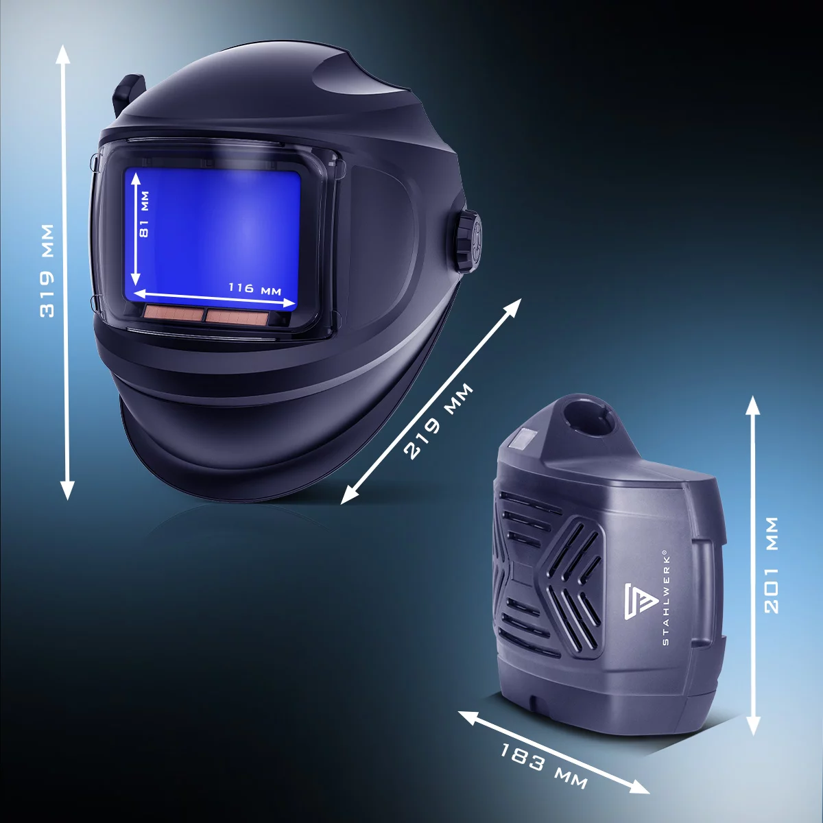 Masca de sudura cu filtru aer Master Air Stahlwerk [2]