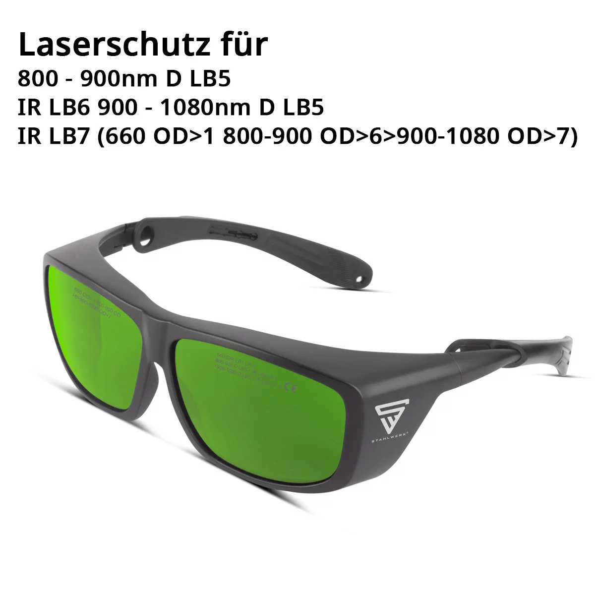 Ochelari de protecție laser STAHLWERK / ochelari de protecție laser / ochelari de protecție / protecție a ochilor conform DIN EN 207 pentru lucrul cu lasere în intervalul de lungimi de undă de 660 - 1 [6]