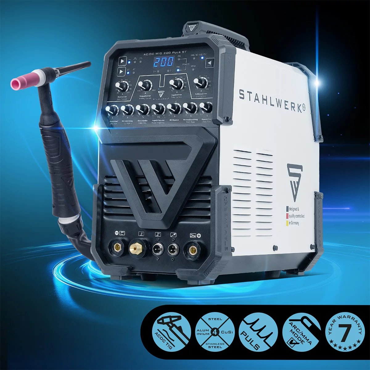 Pachet complet pentru sudura aluminiului AC/DC 200 Puls Stahlwerk [3]
