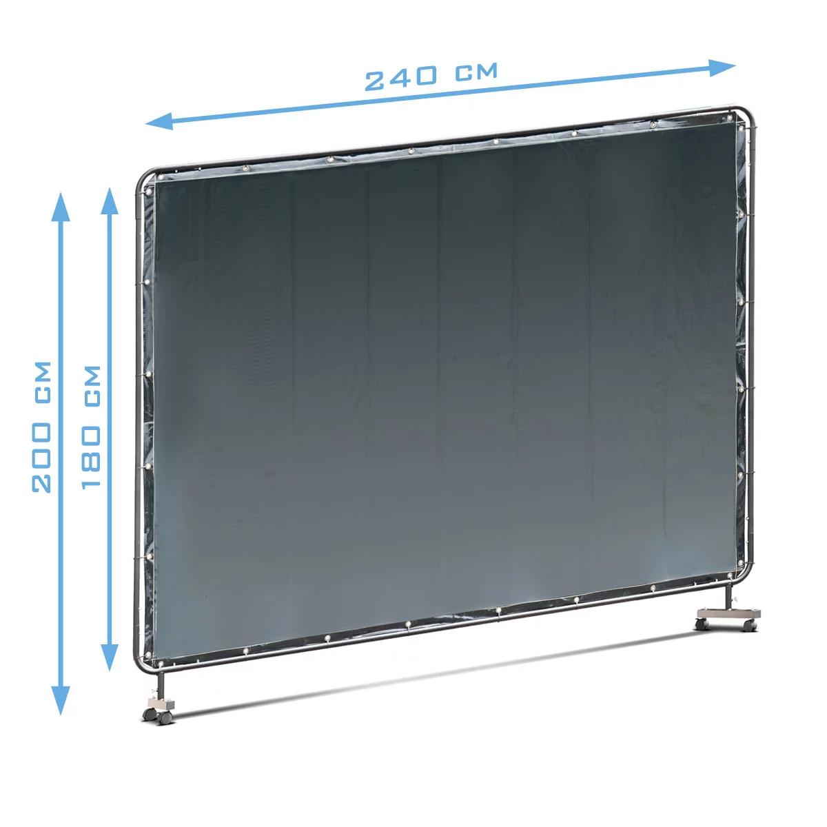 Perdea de protectie sudura STAHLWERK 2,4m x 1,8m, perete despărțitor rezistent la UV din plastic vinil de înaltă calitate, cadru mobil din oțel cu role [3]