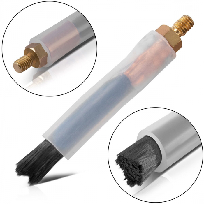 Perie din fibră de carbon STAHLWERK / perie de cărbune pentru echipamente de curățare a sudurilor, echipamente de pasivare, echipamente de decapare și echipamente electrolitice cu conexiune M6 [6]
