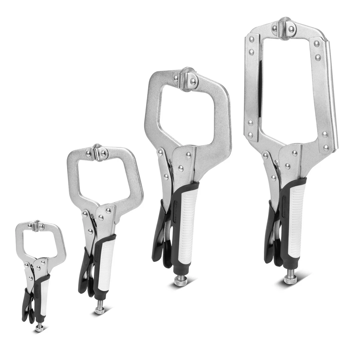 Set clești STAHLWERK Grip, 4 piese | formă C, 6 până la 14 inch | cleme cu prindere rapidă | clește de sudură din oțel înalt aliat, inclusiv geantă de transport [2]