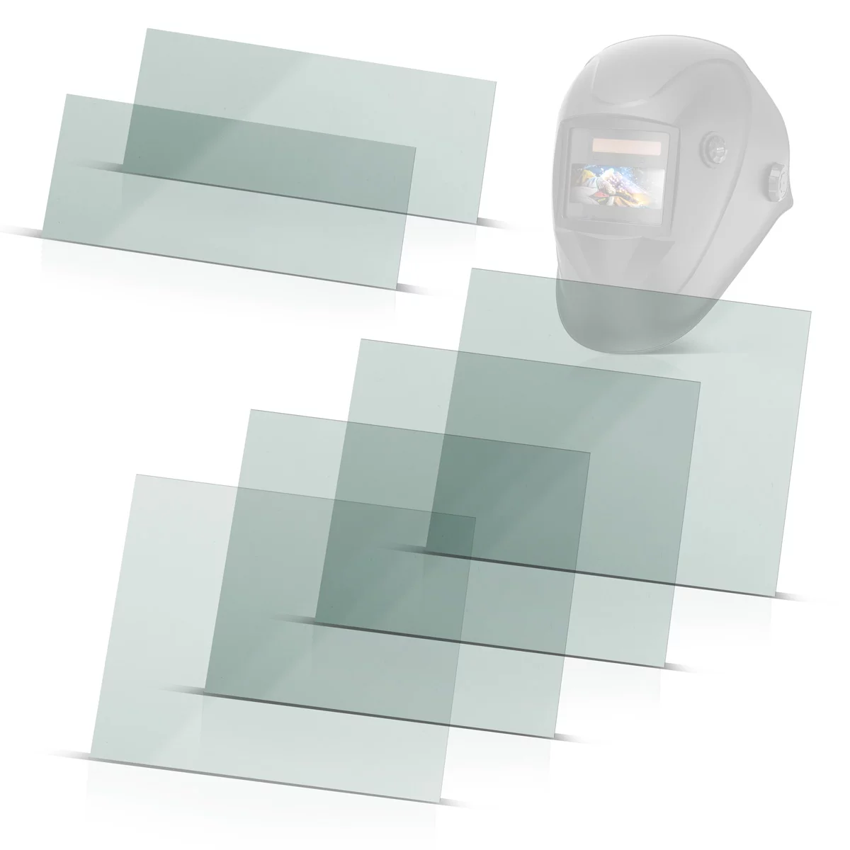 Set de 6 geamuri pentru cască de sudură STAHLWERK | lentile de schimb pentru interior și exterior | sticlă de siguranță pentru sudură | sticlă vizieră | sticlă de siguranță conform EN ISO 16321 | lent [1]