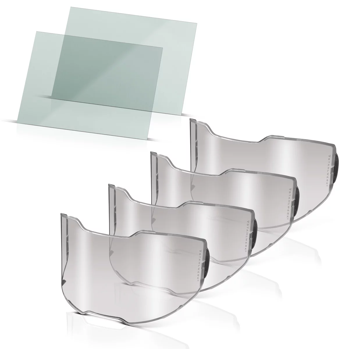 Set de 6 geamuri de schimb pentru cască de sudură STAHLWERK, pentru interior și exterior | lentilă de protecție pentru sudură | lentilă pentru vizieră | lentile de protecție EN ISO 16321 pentru cască [2]