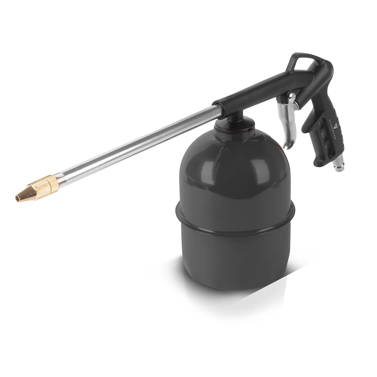 Set de aer comprimat STAHLWERK cu 5 piese | unealtă cu aer comprimat, inclusiv pistol de vopsit, pistol de suflat, pistol de curățare cu recipient, umflator de anvelope cu manometru și furtun spiralat [5]