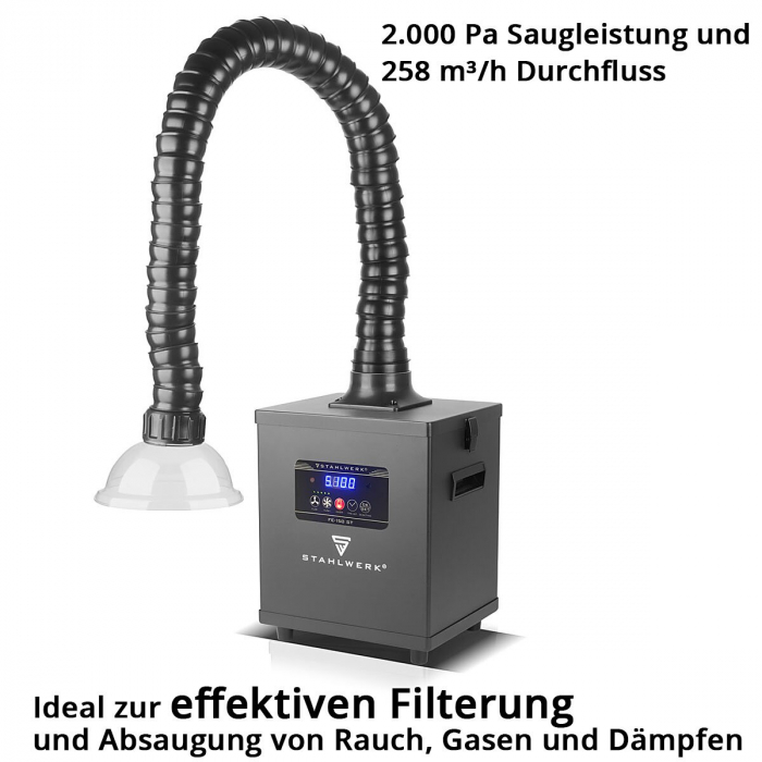 Unitate de extracție a fumului STAHLWERK FE-150 ST cu filtru triplu și sistem de extracție de 150 W [2]