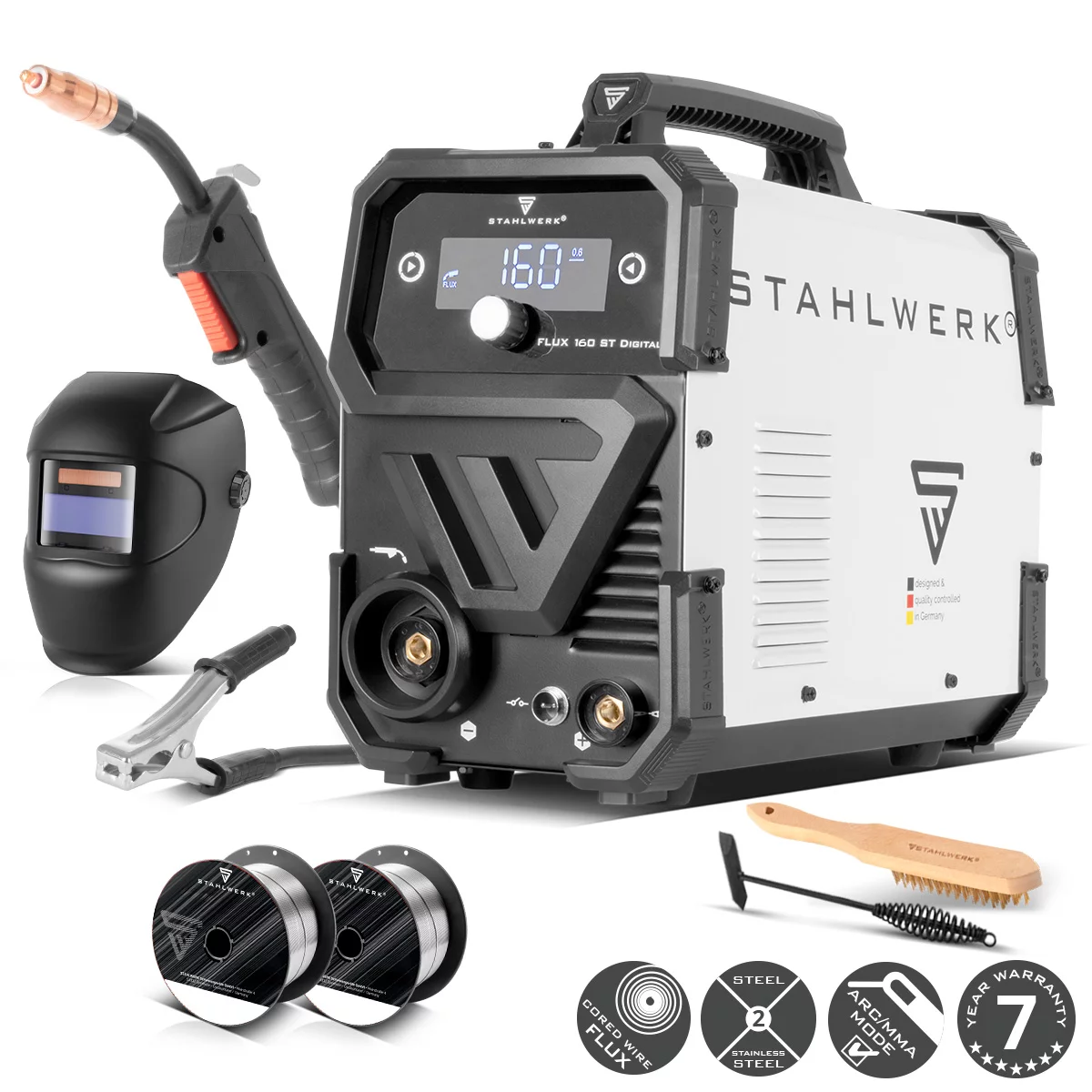 Aparate de sudura MIG-MAG - Aparat de sudura Digital Flux 160 Stahlwerk Pachet