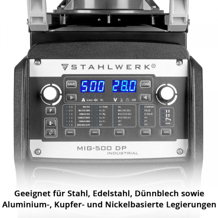 Aparat de sudura industrial STAHLWERK MIG MAG 500 DP Invertor IGBT complet sinergic, racit cu apa, cu 500 A si functie spot, sistem de sudura MIG MAG cu impuls | puls dublu | puls de mare viteză [5]