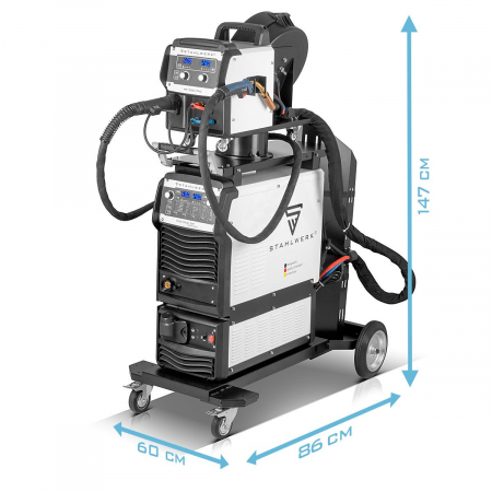 Aparat de sudura industrial STAHLWERK MIG MAG 500 DP Invertor IGBT complet sinergic, racit cu apa, cu 500 A si functie spot, sistem de sudura MIG MAG cu impuls | puls dublu | puls de mare viteză [2]