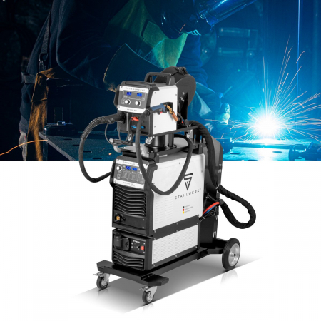 Aparat de sudura industrial MIG MAG 350 DP Invertor IGBT complet sinergic, racit cu apa, cu 350 A si functie spot, sistem de sudare MIG MAG cu impuls | puls dublu | puls de mare viteză [12]