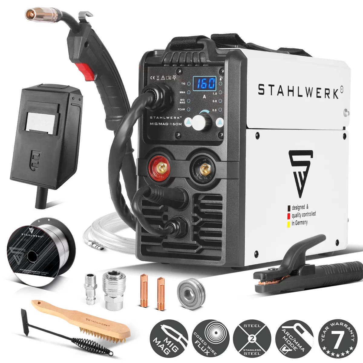 Aparate de sudura MIG-MAG - Aparat de sudura multiproces MIG/MAG/TIG/MMA Stahlwerk MIG 160 M