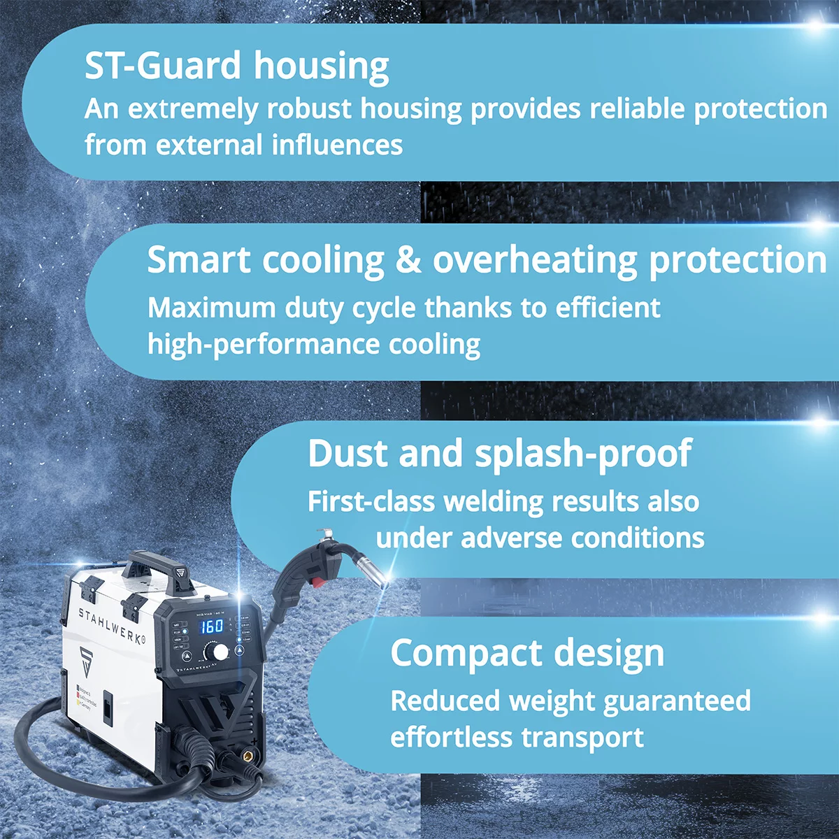 Aparat de sudura multiproces MIG/MAG/TIG/MMA Stahlwerk MIG 160 M complet [8]