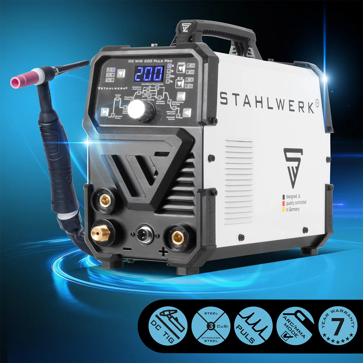 Aparat de sudura profesional DC TIG 200 Puls Pro Stahlwerk [1]