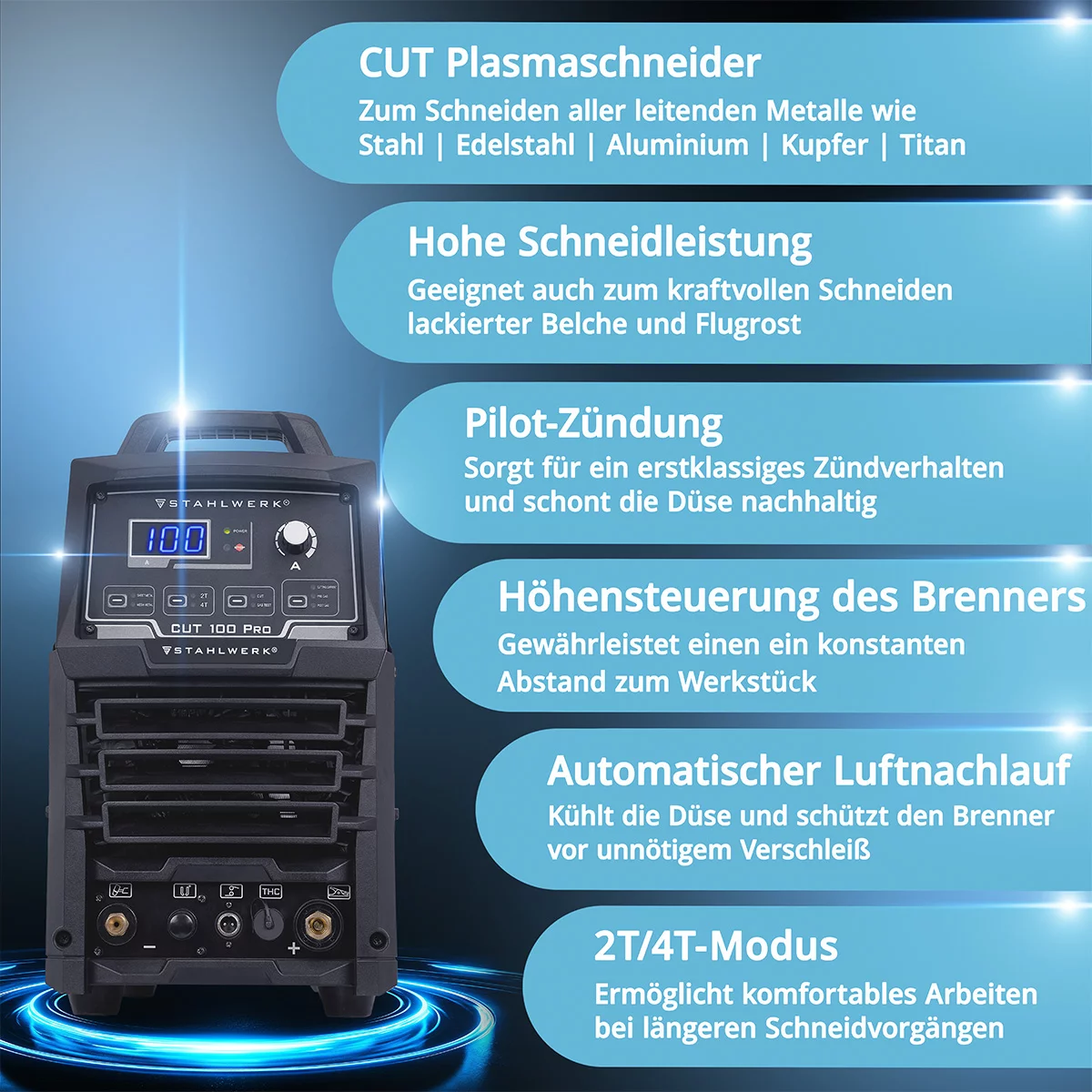Aparat de taiere cu plasma profesional CUT 100 P Stahlwerk 44mm [6]