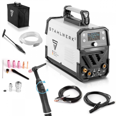 Aparate de sudura TIG-WIG - Aparat sudura 2 in 1 tip invertor DC TIG 200 Pulse ST Digital Stahlwerk