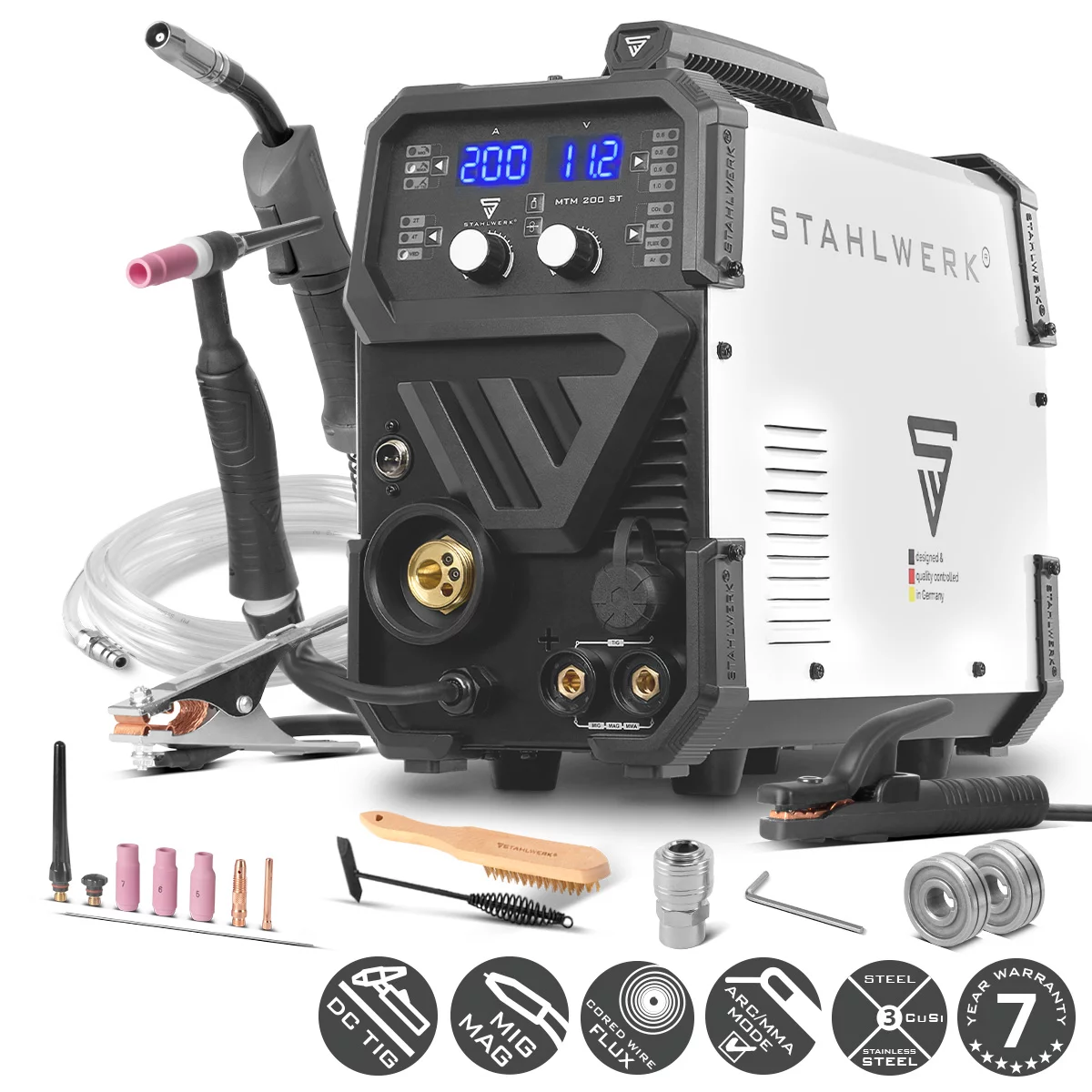 Aparate de sudura MIG-MAG - Aparat sudura multiproces Stahlwerk MTM 200 ST 200A TIG + MIG / MAG + MMA