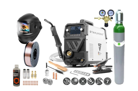 Aparate de sudura MIG-MAG - Aparat sudura profesional pentru sudura MIG 200 Digital Stahlwerk complet