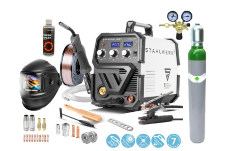 Aparate de sudura MIG-MAG - Aparat sudura profesional pentru sudura MIG/MMA 200 Stahlwerk complet