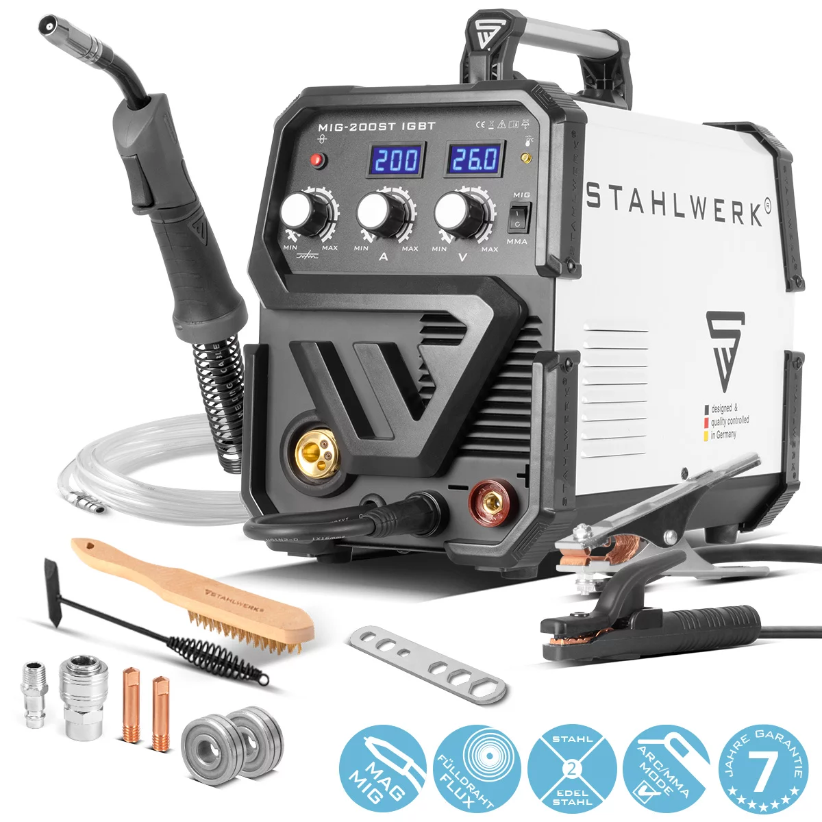 Aparat sudura profesional pentru sudura MIG/MMA 200 Stahlwerk complet [1]