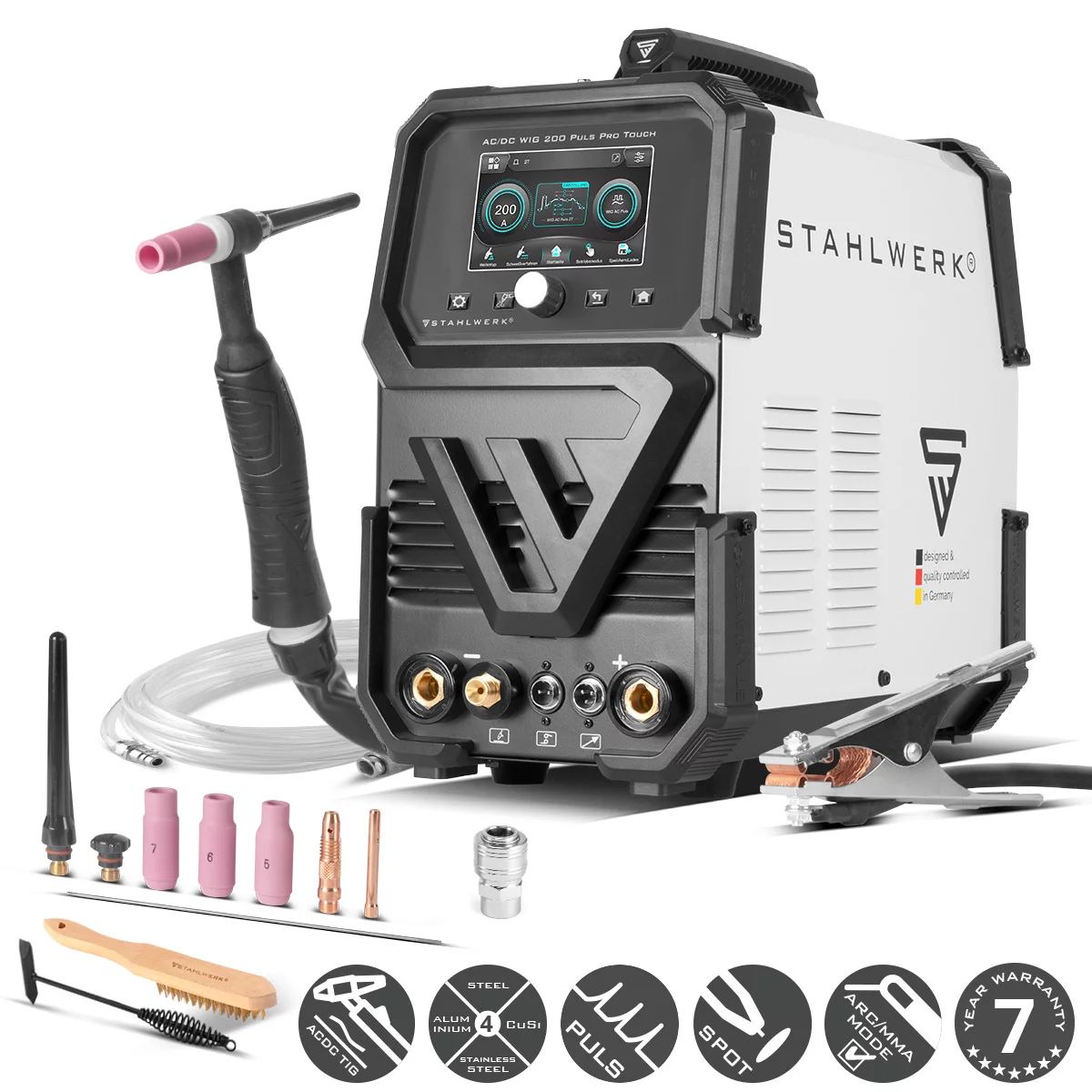 Aparate sudura aluminiu AC/DC - Aparat de sudura  AC/DC TIG 200 Puls Pro Touch STAHLWERK