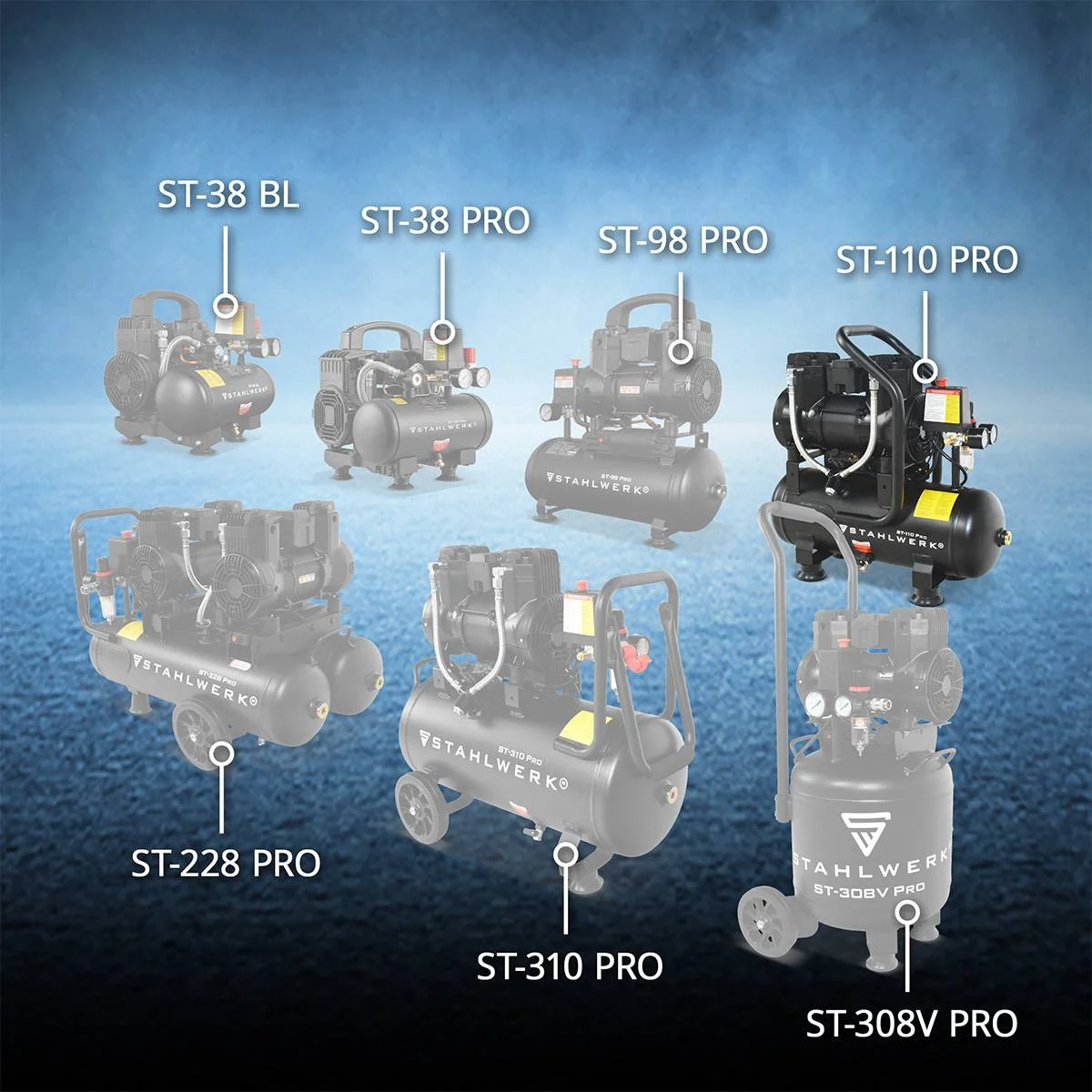 Compresor de aer comprimat STAHLWERK ST 110 Pro presiune ieșire 10 bar, 1,89 PS [7]