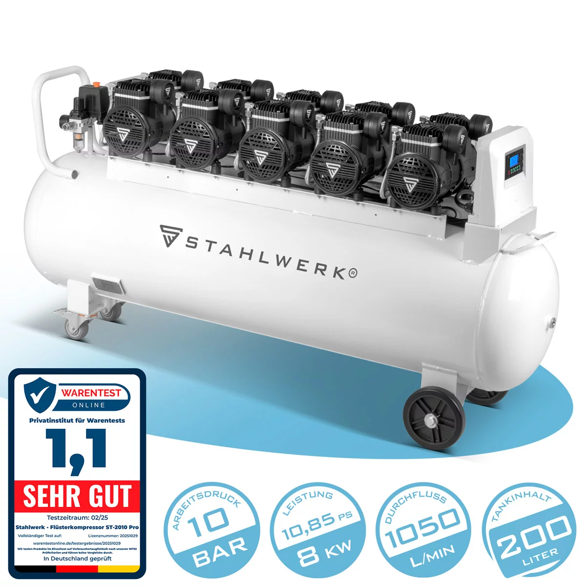 Compresoare - Compresor de aer comprimat STAHLWERK ST 2010 Pro - 10 bar