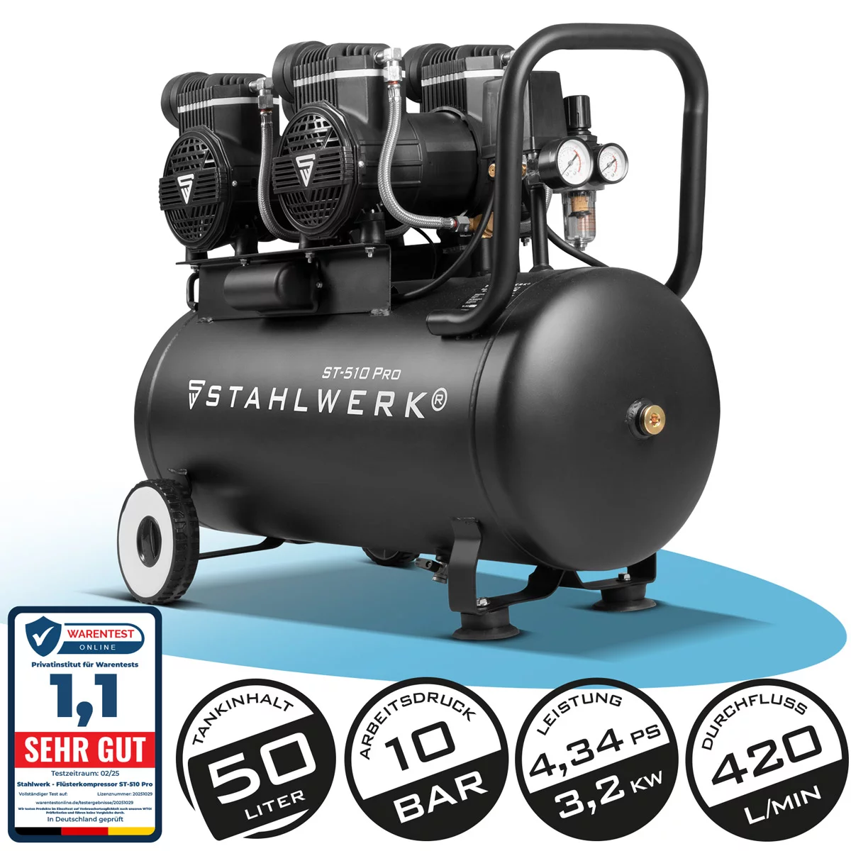 Compresoare - Compresor de aer comprimat STAHLWERK ST 510 Pro - 10 bar