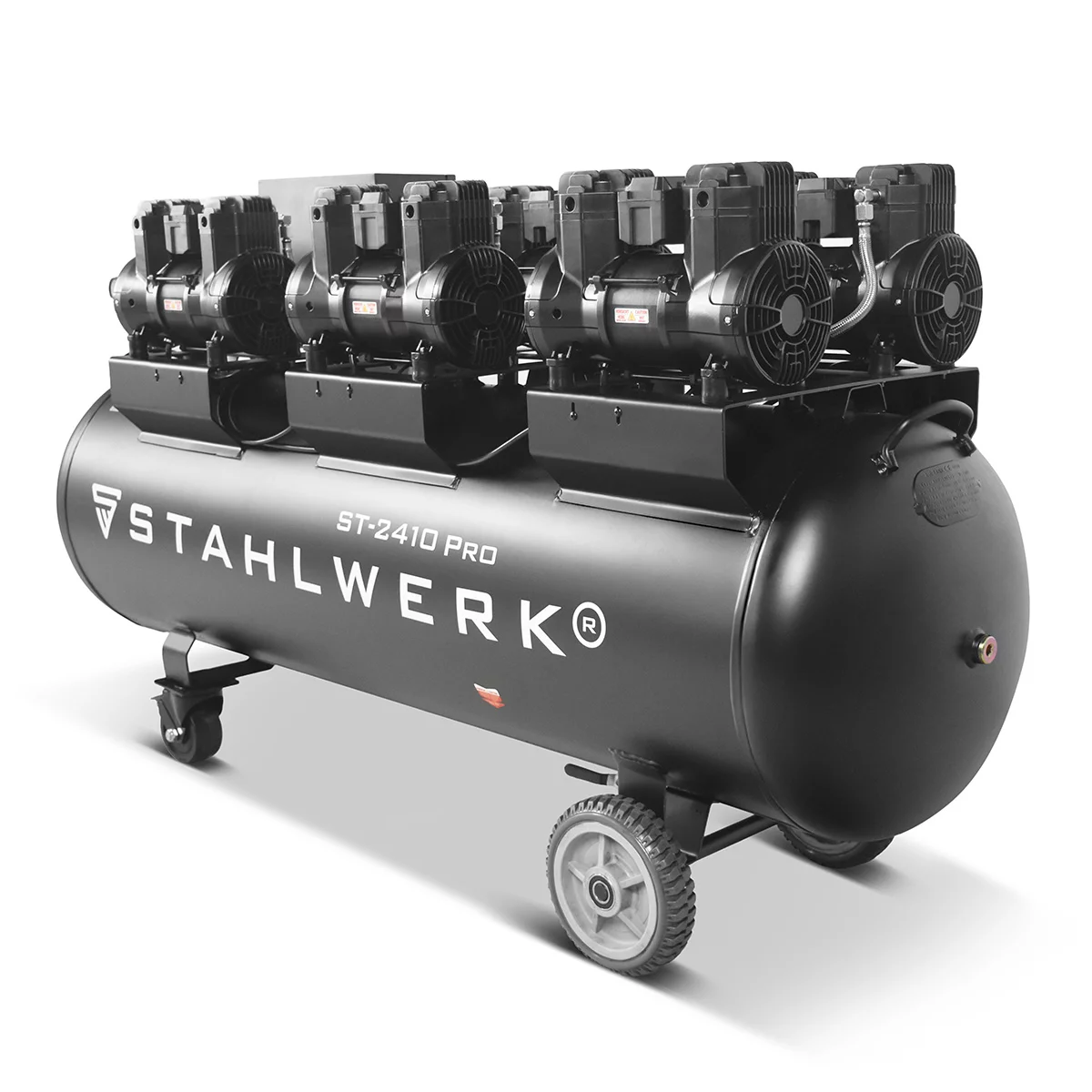 Compresor STAHLWERK ST-2410 Pro cu 10 bar | 9,86 CP | 7,25 kW | 1250 l/min | compresor de aer fără ulei cu rezervor de 240 L | compresor cu piston | compresor silențios | compresor silențios cu motoar [3]