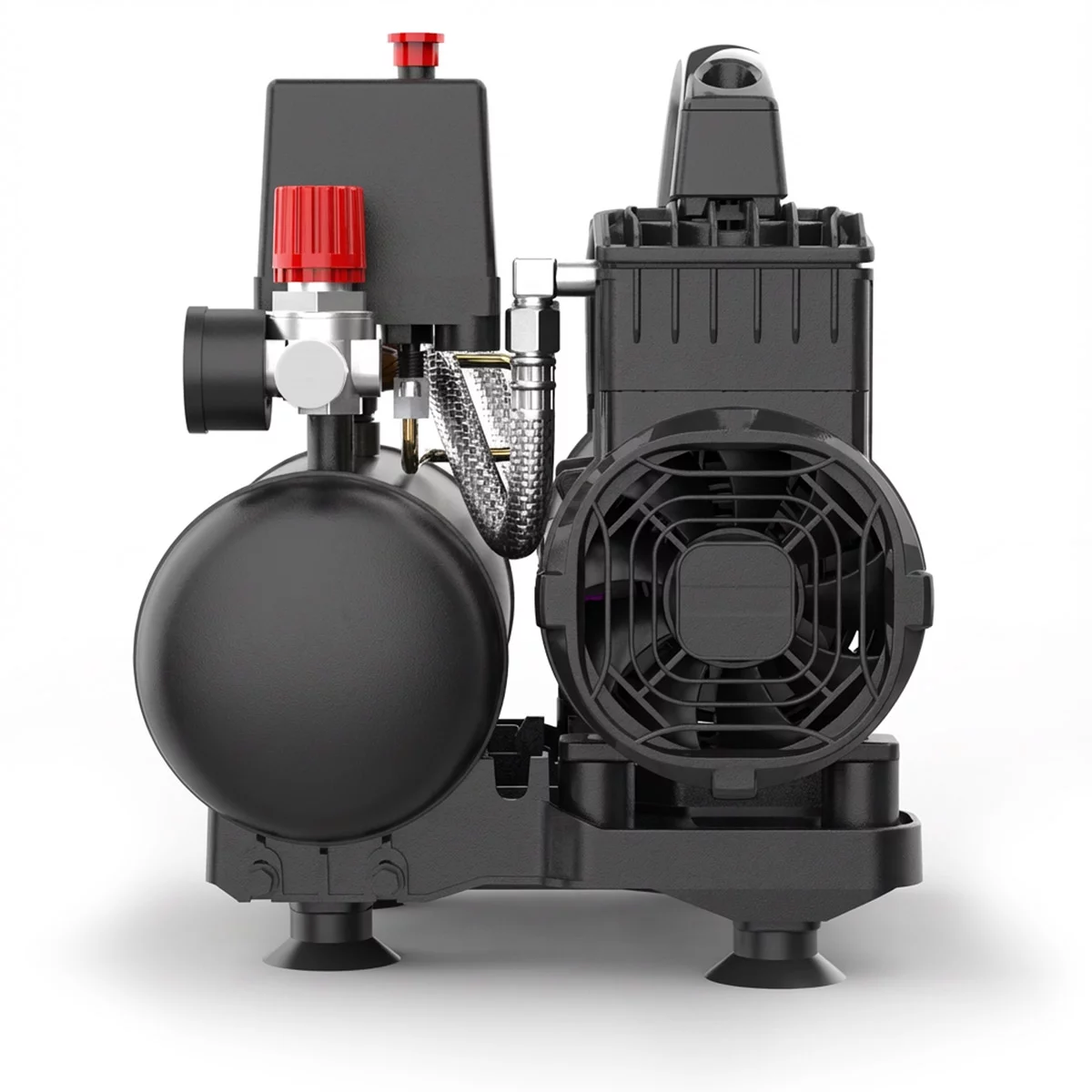 Compresor STAHLWERK ST-38 Pro cu 8 bar | 1,60 CP | 1,18 kW | 190 l/min | compresor de aer fără ulei cu rezervor de 3 l | compresor cu piston | compresor silențios | compresor silențios cu motoare fără [3]