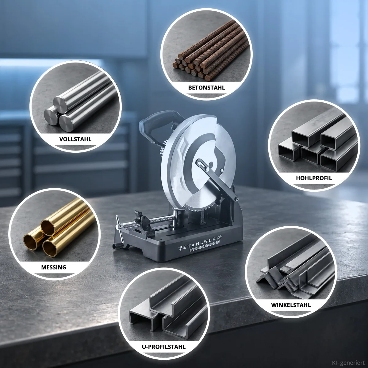 Fierastrau pentru taiere metal STAHLWERK MT-35 ST | 3.500 W | Disc 355 mm | 700–1.300 rpm | Motor Brushless | Afisaj LCD | Unghi de taiere 0–45° | Pentru otel, aluminiu, lemn si plastic [14]