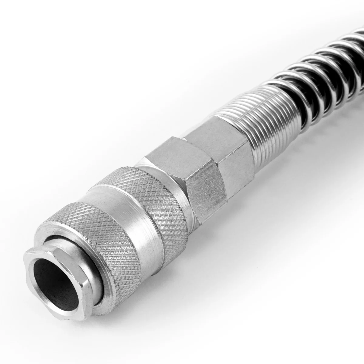 Furtun de aer comprimat profesional din PU STAHLWERK DS 05 ST, 5 metri, cu cuplaj rapid și racord cu țeavă pentru scule pneumatice și compresoare [6]