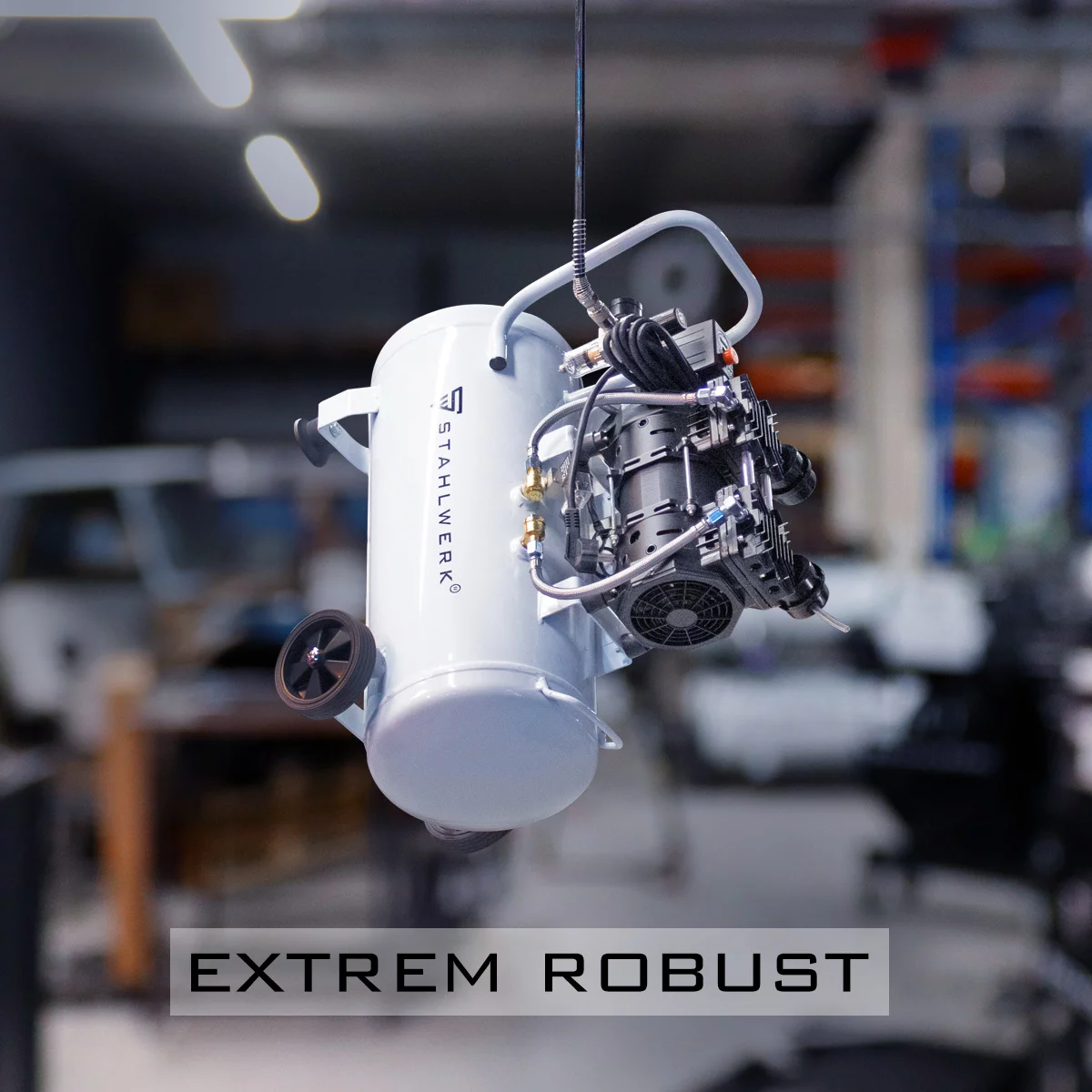 Furtun de aer comprimat profesional din PU STAHLWERK DS 05 ST, 5 metri, cu cuplaj rapid și racord cu țeavă pentru scule pneumatice și compresoare [9]