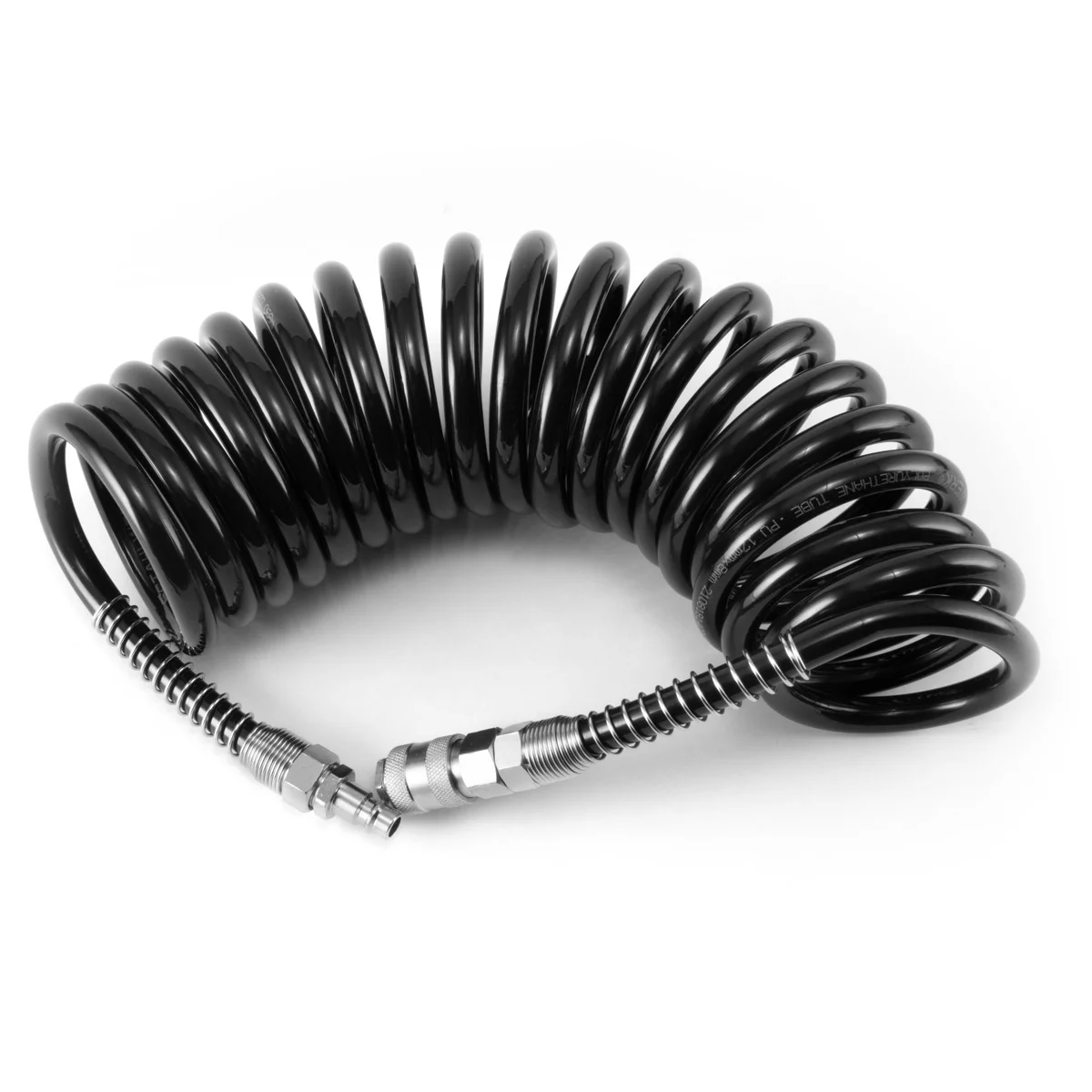 Compresoare - Furtun de aer comprimat profesional din PU STAHLWERK DS 05 ST, 5 metri, cu cuplaj rapid și racord cu țeavă pentru scule pneumatice și compresoare