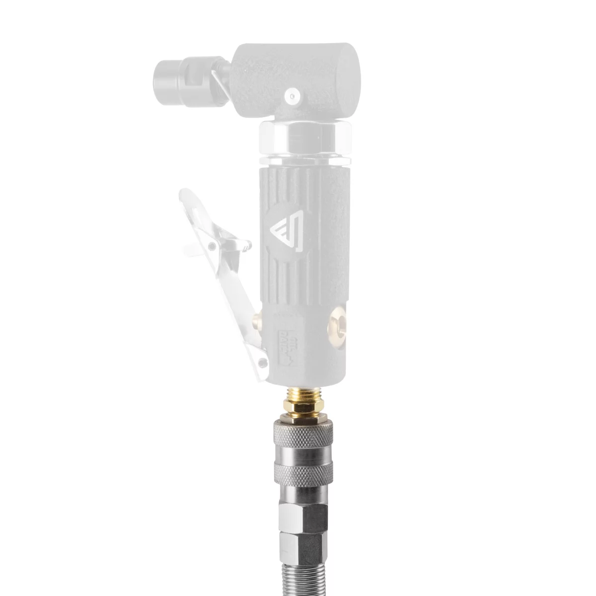 Furtun de aer comprimat profesional din PU STAHLWERK DS 05 ST, 5 metri, cu cuplaj rapid și racord cu țeavă pentru scule pneumatice și compresoare [4]