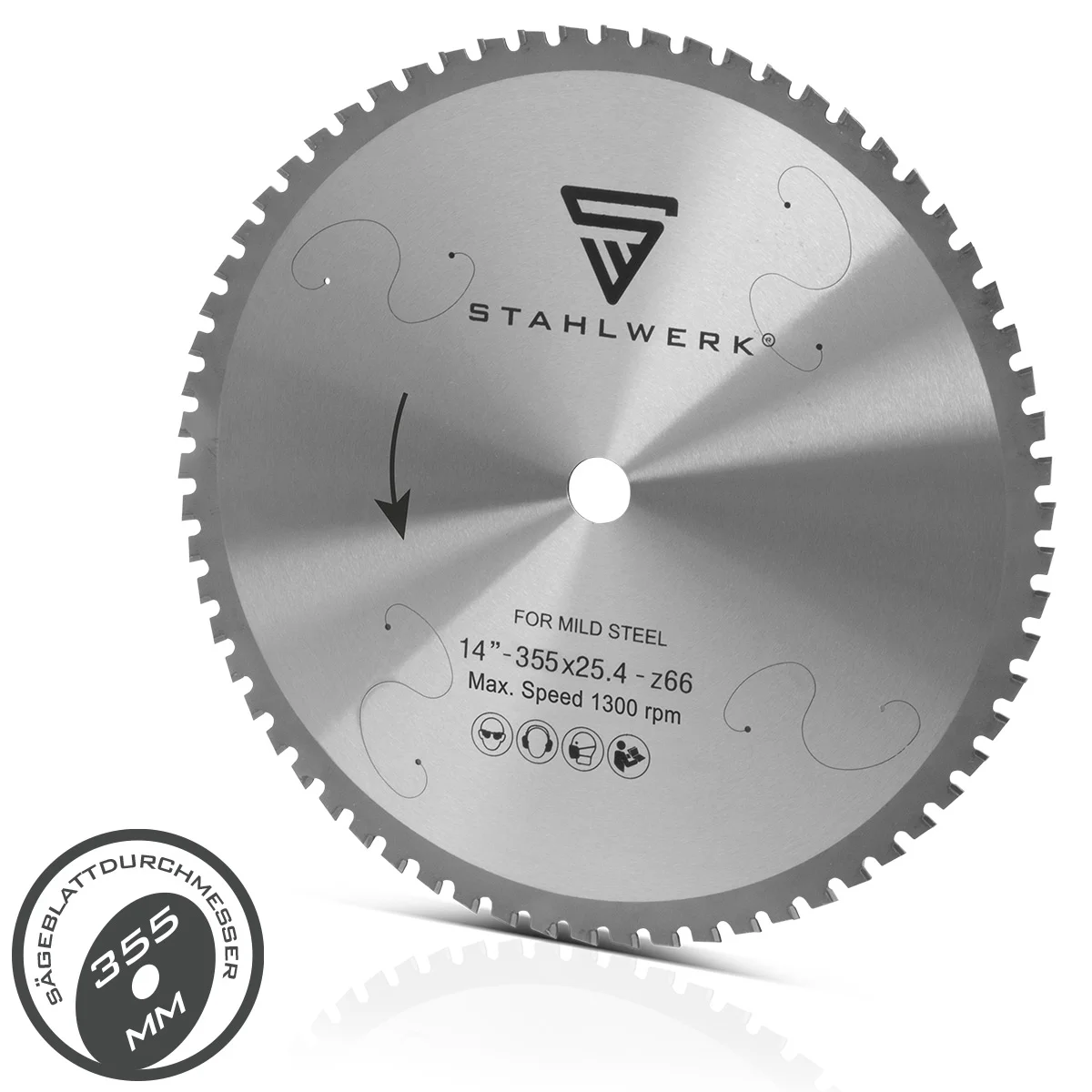Aparate de sudura MIG-MAG - Lamă de ferăstrău circular STAHLWERK 355 x 25,4 x 2,2 x 1,8 mm cu lamă de ferăstrău pentru metal cu 66 de dinți | Disc de tăiere | Lamă universală pentru ferăstrău circular pentru metal | Ferăstrău pe