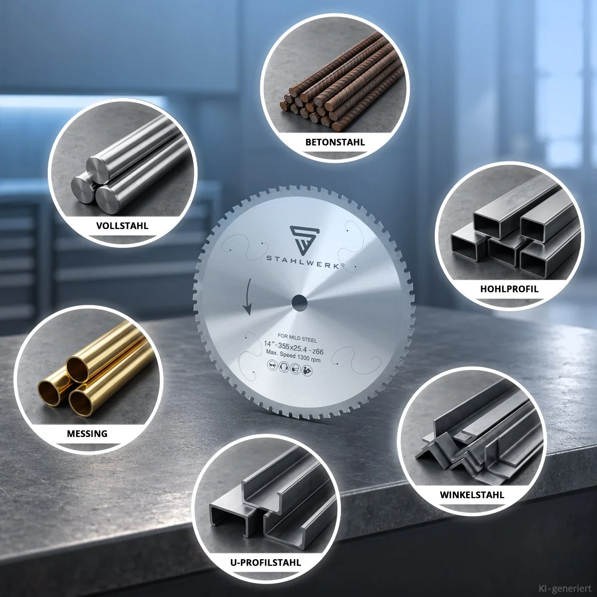 Lamă de ferăstrău circular STAHLWERK 355 x 25,4 x 2,2 x 1,8 mm cu lamă de ferăstrău pentru metal cu 66 de dinți | Disc de tăiere | Lamă universală pentru ferăstrău circular pentru metal | Ferăstrău pe [3]