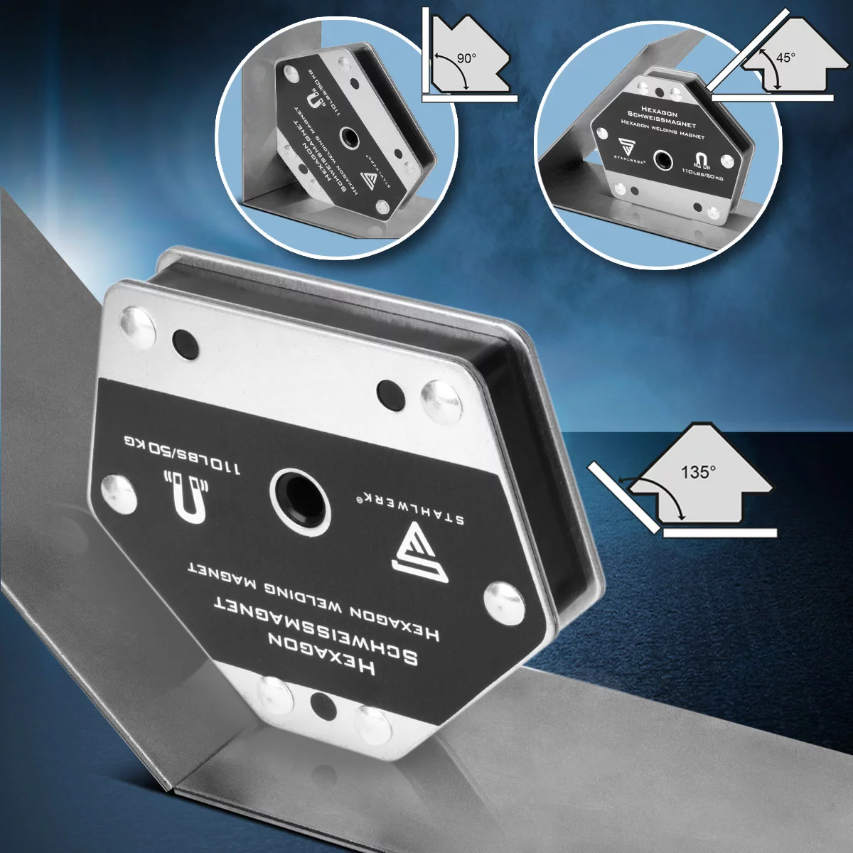 Magnet de sudare hexagonal | Magnet puternic pentru aplicații versatile cu o forță de reținere de 50 kg [3]