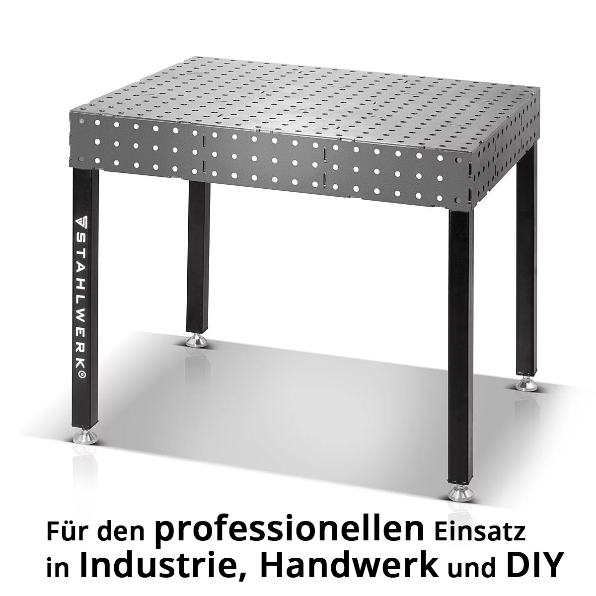 Masă de sudură 3D STAHLWERK WT-100 3D ST cu capacitate de încărcare de 1.000 kg, sistem de găuri D16 și blat de lucru de 6 mm 100 x 80 cm, kit DIY pentru masă de asamblare auto-sudură din oțel carbon [1]
