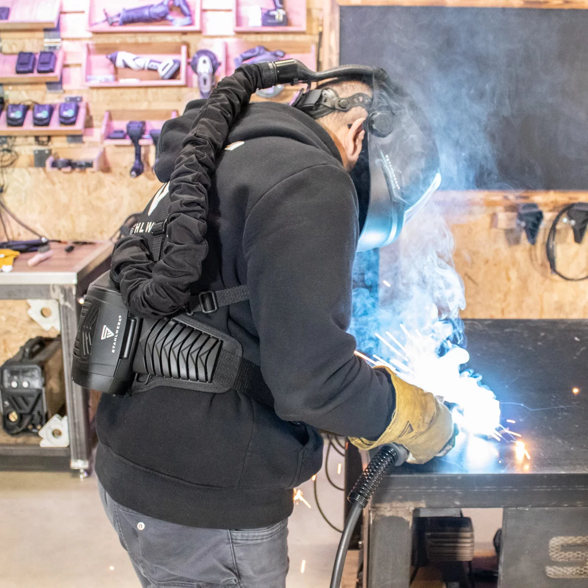 Masca de sudura automata cu filtru aer Booster Air Stahlwerk [11]