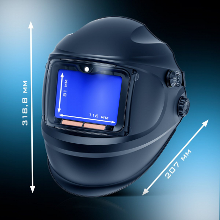 Masca de sudura automata RAPTOR Mască de sudură 3 în 1 cu lumină LED, redare culori adevărate, memorie de lucru, întunecare automată DIN 4 la DIN 13 și clasa optică 1/1/1/2 [1]