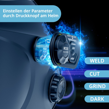 Masca de sudura automata RAPTOR Mască de sudură 3 în 1 cu lumină LED, redare culori adevărate, memorie de lucru, întunecare automată DIN 4 la DIN 13 și clasa optică 1/1/1/2 [7]