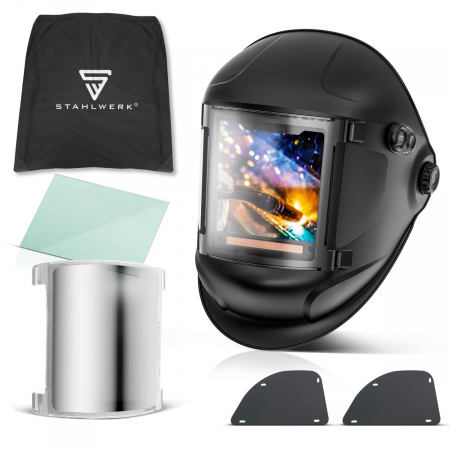 Masca de sudura automata TITAN 3-in-1 | mască de sudură cu reproducere a culorilor adevărate, memorie de lucru, întunecare automată DIN 4 la DIN 14 și clasa optică 1/1/1/1 [8]