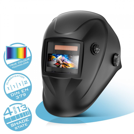 Masca de sudura automata WORKER Casca de sudura 3-in-1 | scut de sudura | mască de sudură cu reproducere a culorilor adevărate, întunecare automată DIN 4 la DIN 13 și clasa optică 1/1/1/2 [0]
