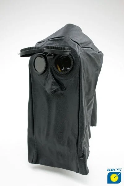 Masti de sudura cu cristale lichide - Masca de sudura din piele naturala cu nas si ochelari rabatabili