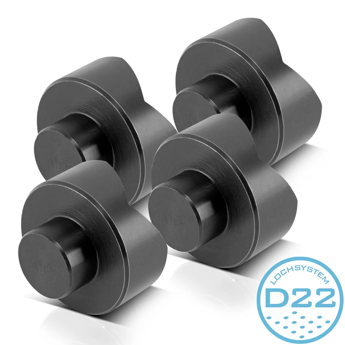 Mese de sudura - Bolturi de centrare cu prismă de centrare 44 x 10-20 mm pentru mese de sudură cu sistem D 22 găuri - set practic de 4