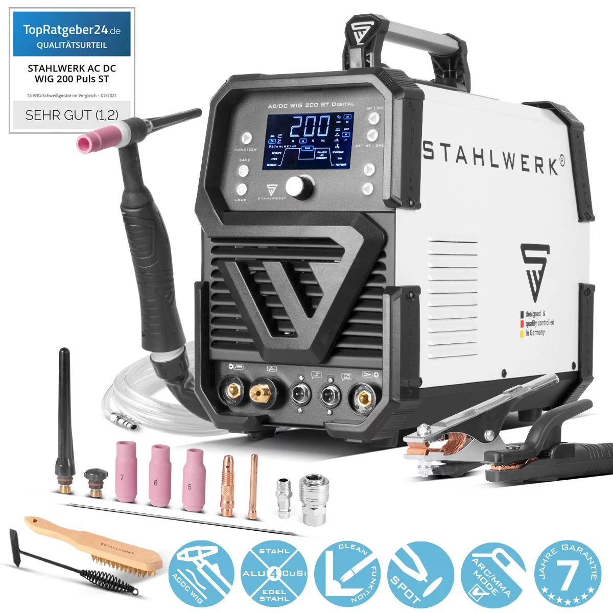 Pachet complet de sudura pentru aluminiu AC/DC 200 Digital Stahlwerk [1]